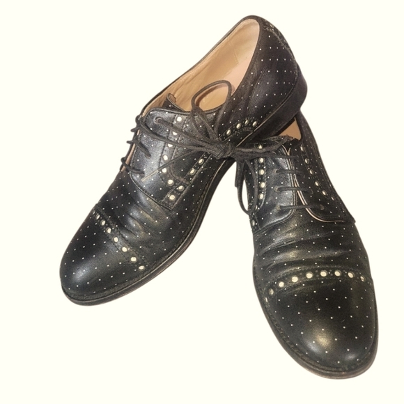 Red Valentino Women's Black Polka Dot Classic Lace Up Oxford Style Shoes 38 - Picture 6 of 7